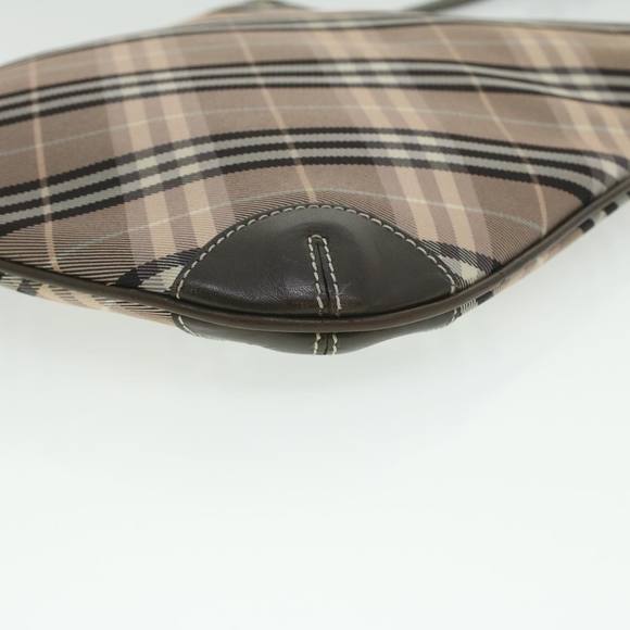 BURBERRY Nova Check Shoulder Bag Nylon Brown Auth ac1710 - Picture 14 of 16
